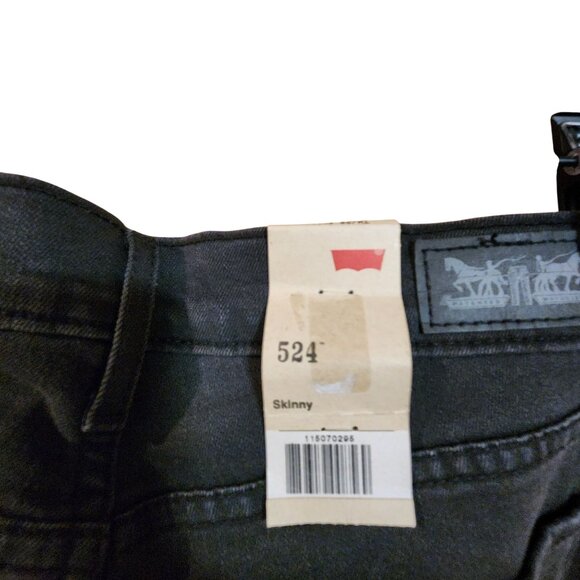 Levis Womens 524 Skinny Jeans Ultra Low Rise Black Denim Size 7 - Picture 5 of 5